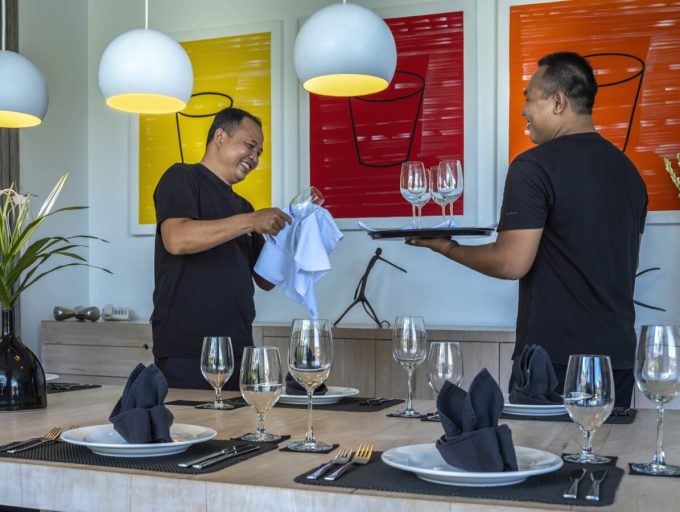 9. Villa Issi - Dining preparation by the friendly staffs